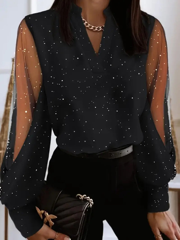 Elegante Bluse mit tiefem Ausschnitt