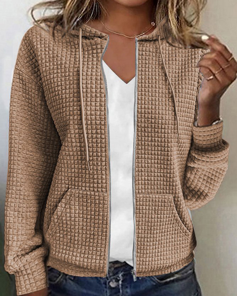 Cardigan mit Reißverschluss und Kapuze für Damen