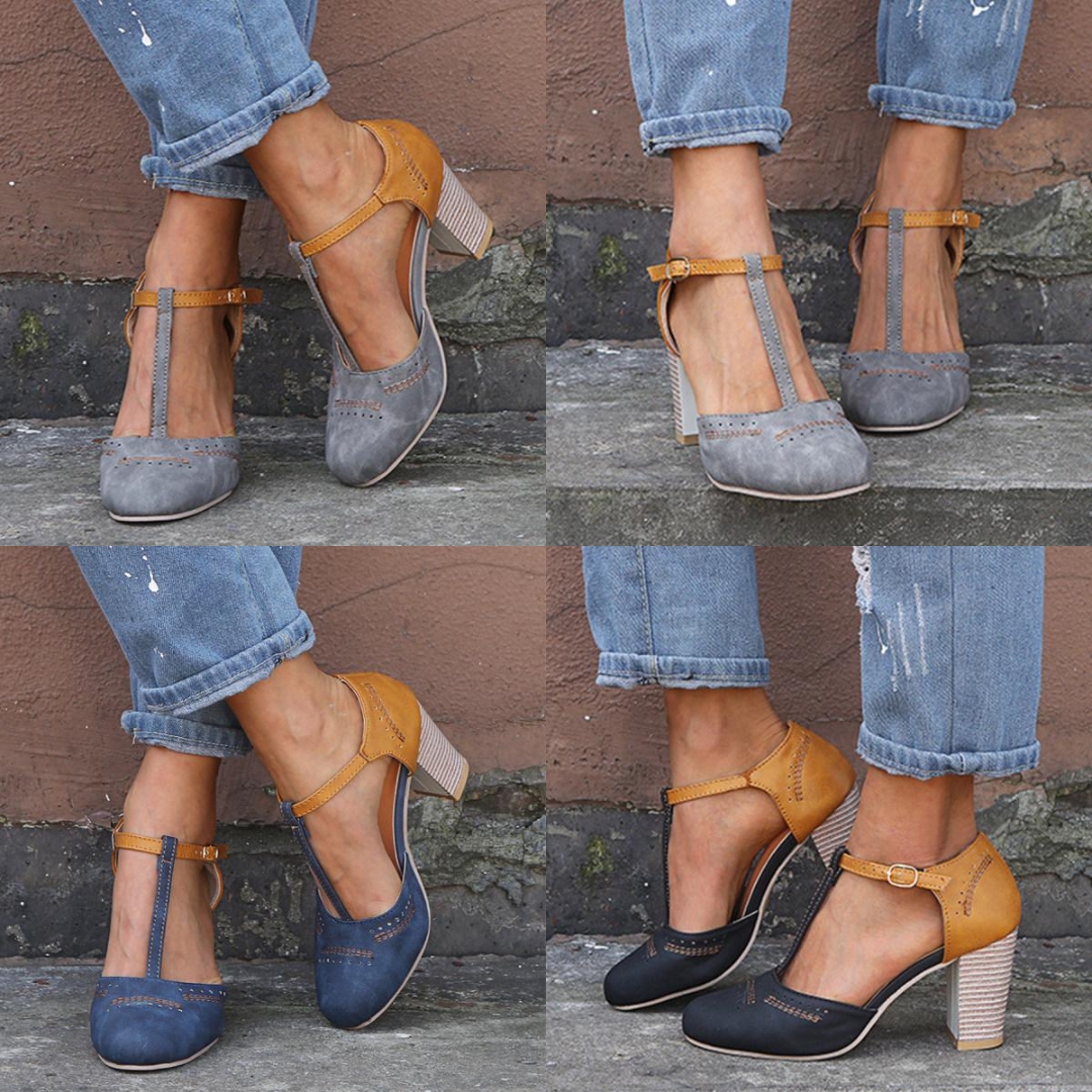 Elegante Damenschuhe mit Retro-Absatz