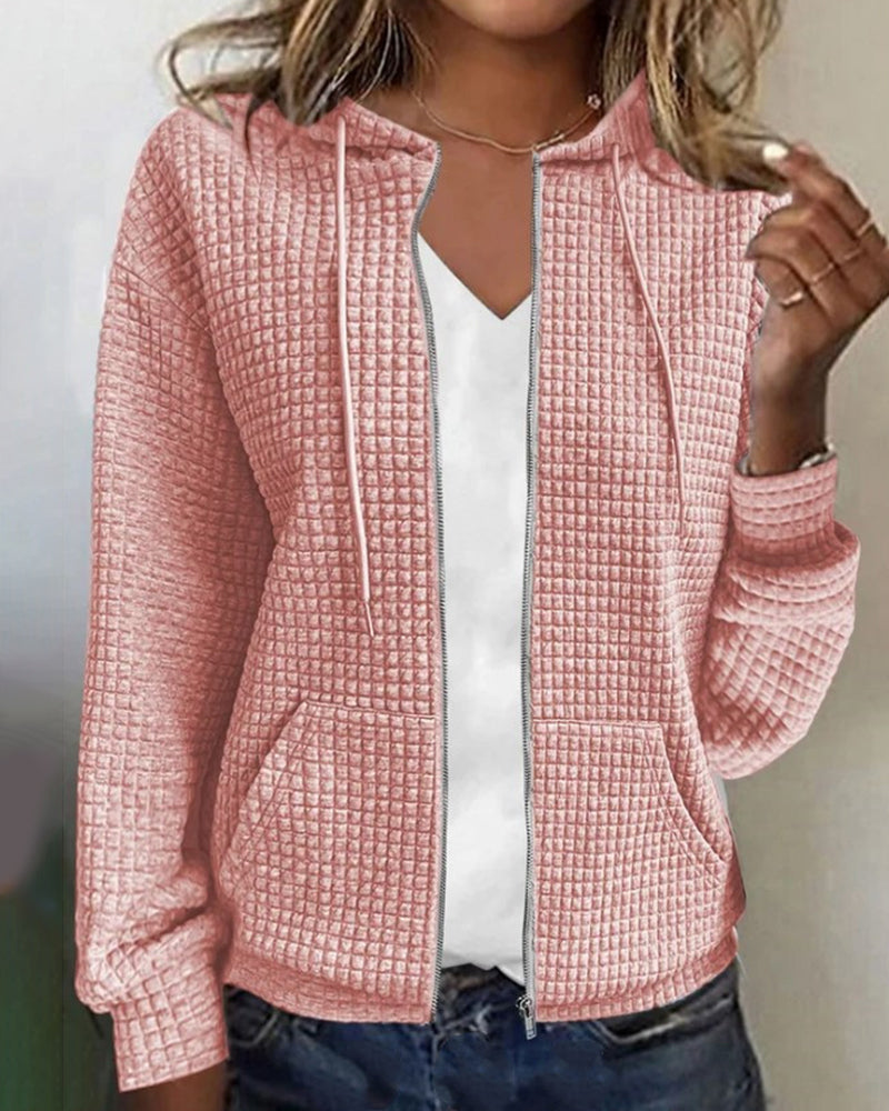 Cardigan mit Reißverschluss und Kapuze für Damen