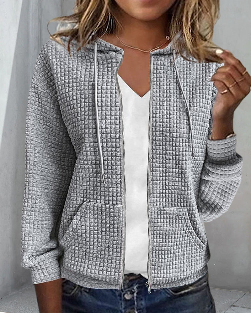 Cardigan mit Reißverschluss und Kapuze für Damen