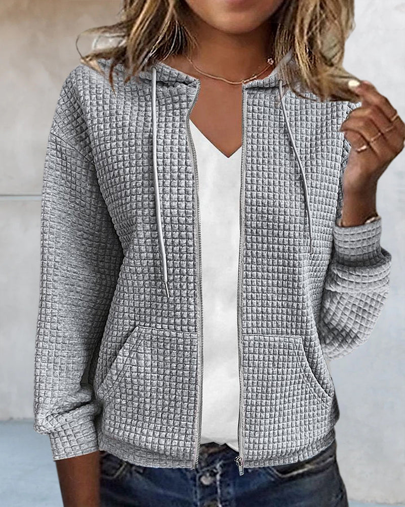 Cardigan mit Reißverschluss und Kapuze für Damen