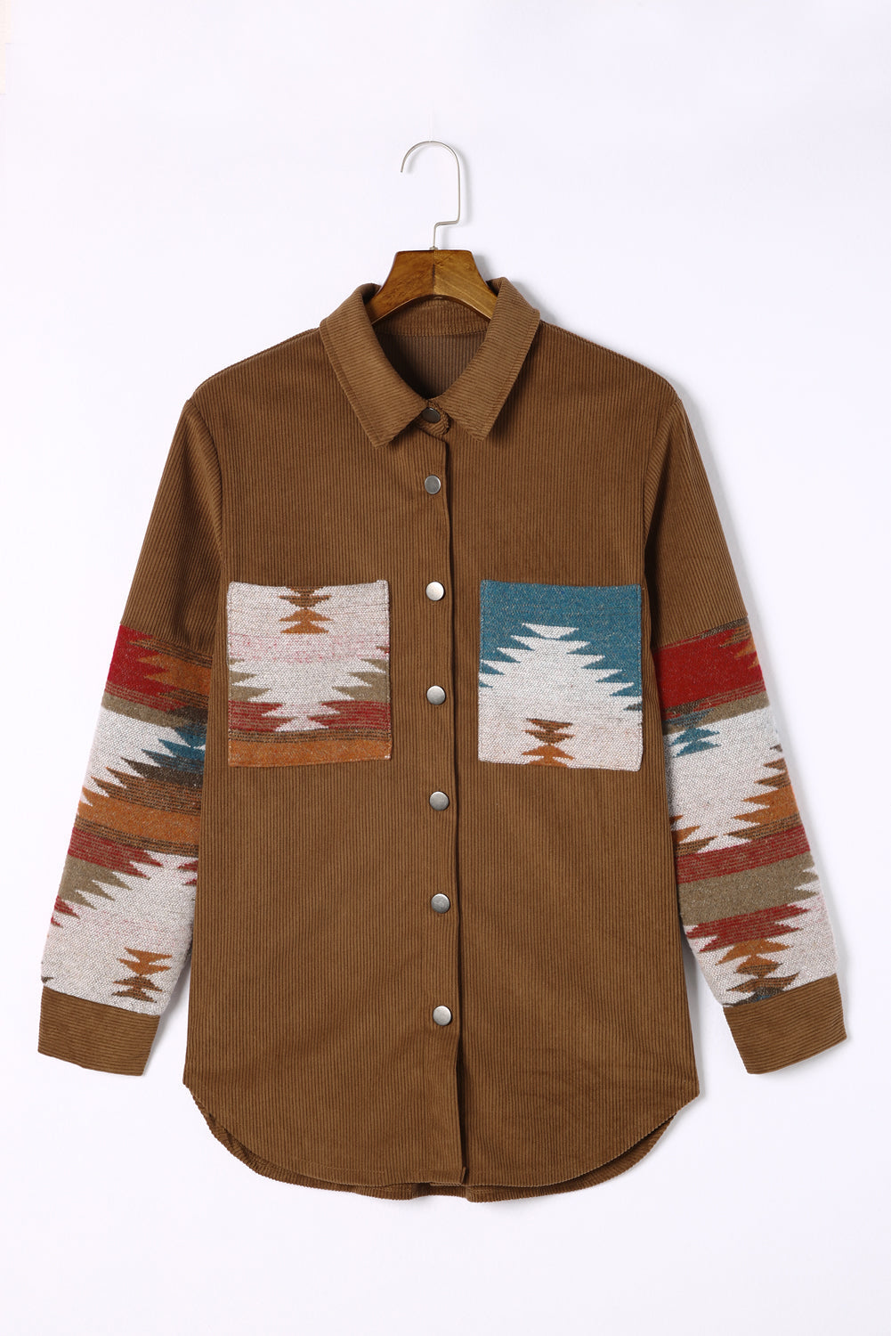 Aztec Pattern Corduroy Vest