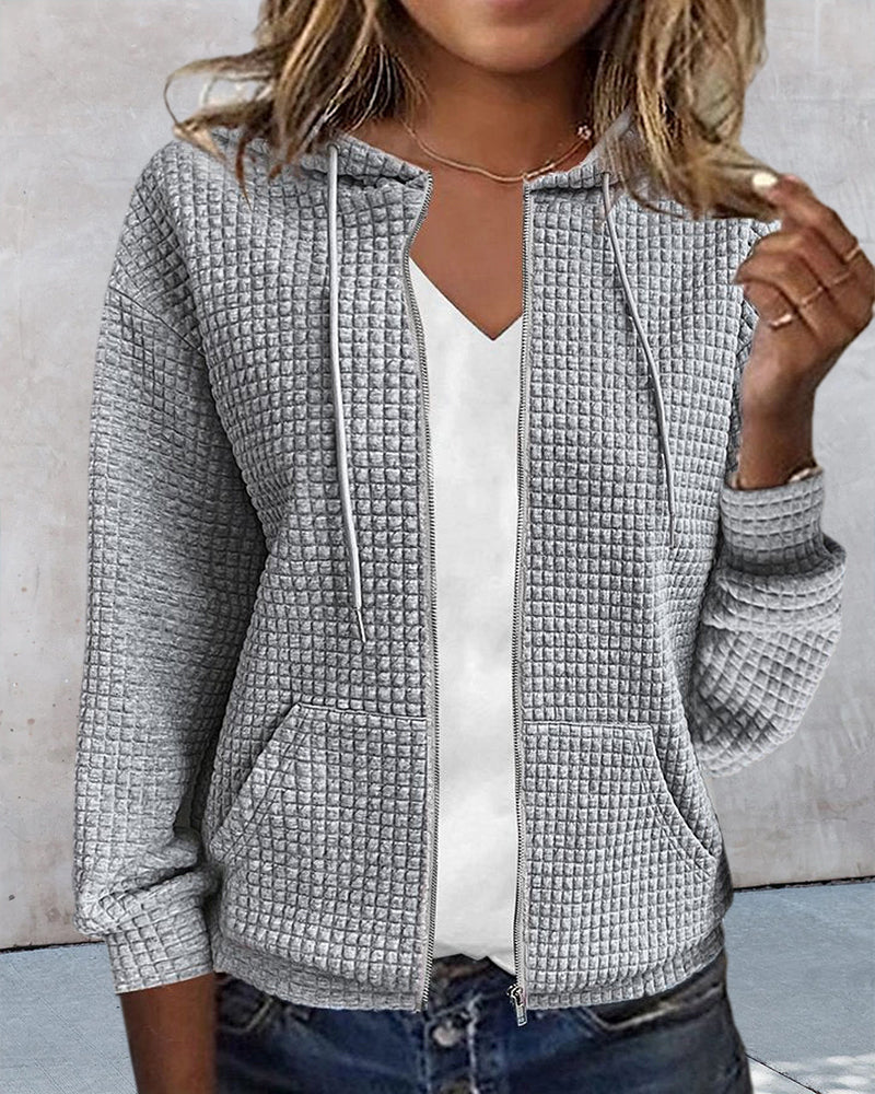 Cardigan mit Reißverschluss und Kapuze für Damen