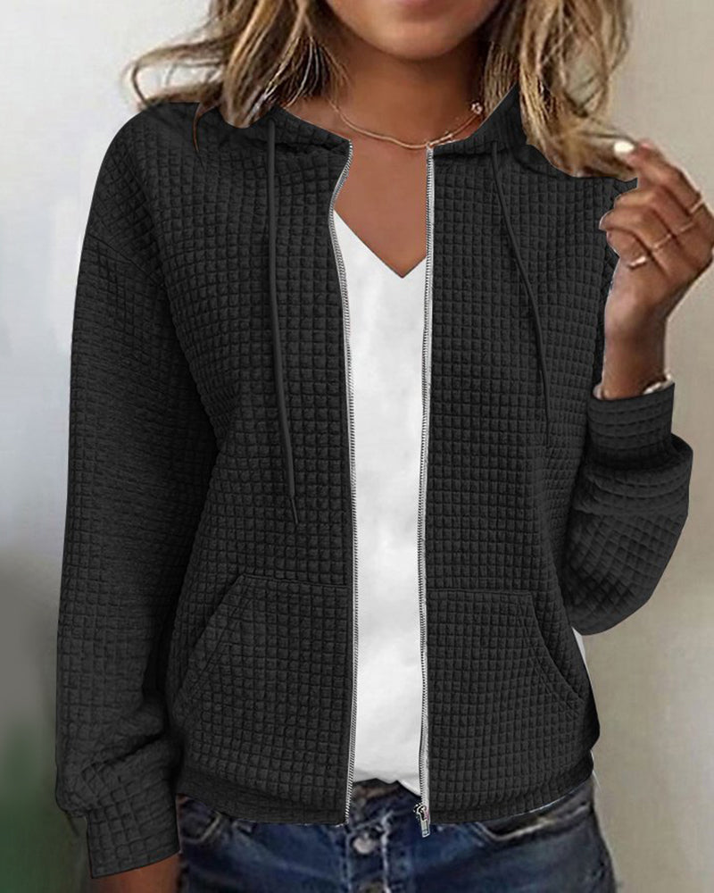 Cardigan mit Reißverschluss und Kapuze für Damen