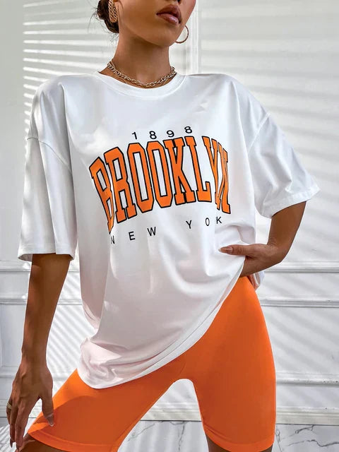 Brooklyn Retro-Inspired Loose-Fit T-Shirt