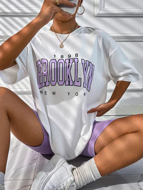 Brooklyn Retro-Inspired Loose-Fit T-Shirt