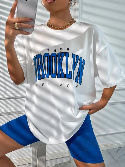 Brooklyn Retro-Inspired Loose-Fit T-Shirt