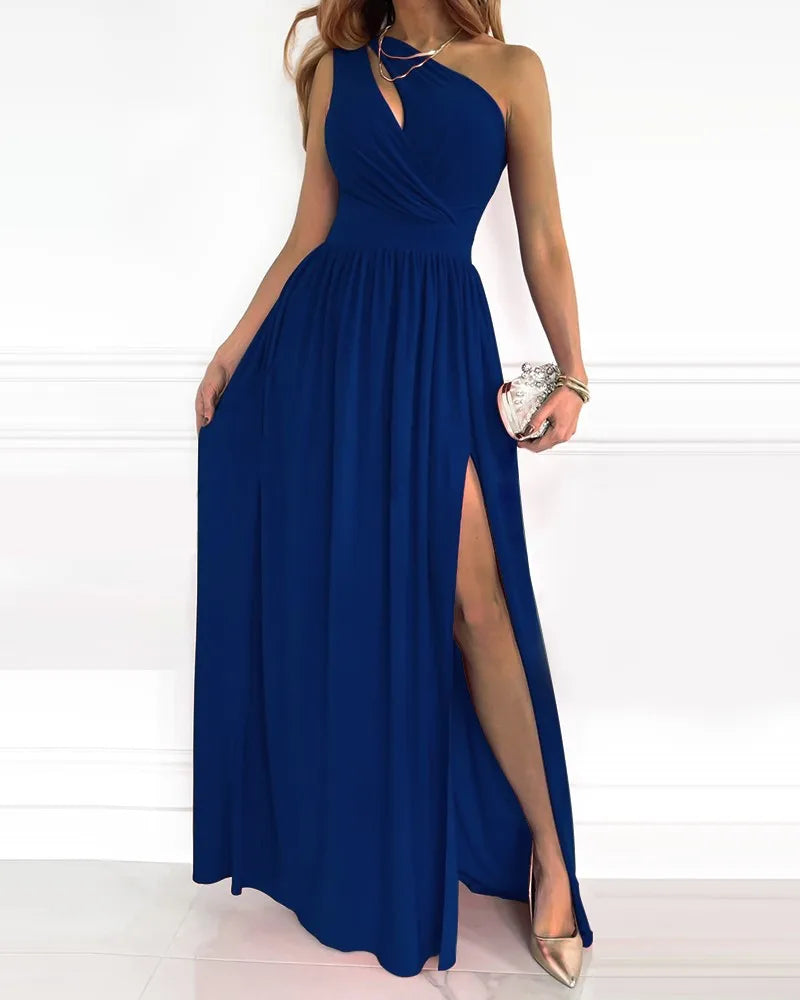 Asymmetrisches, elegantes langes Kleid