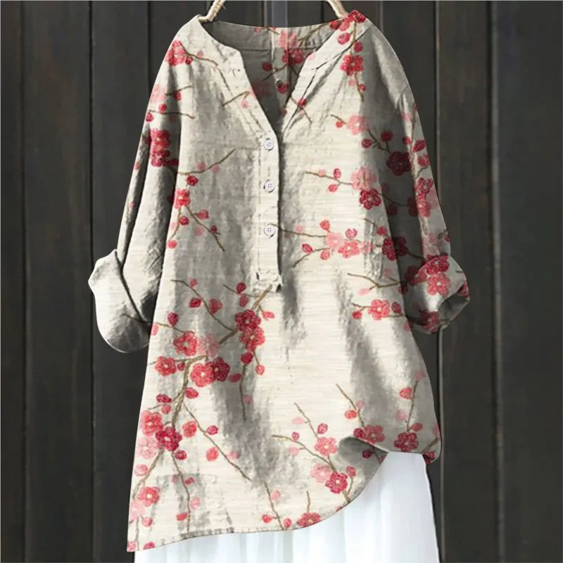 Casuall Blouse with Floral Pattern